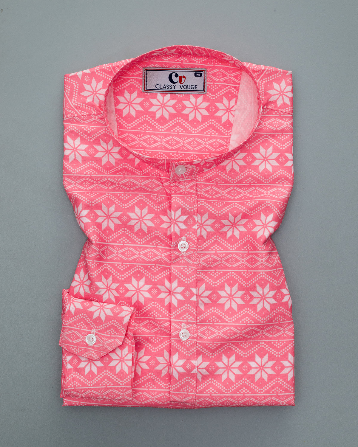 Pink Traditional Pattern Kurta Shirts