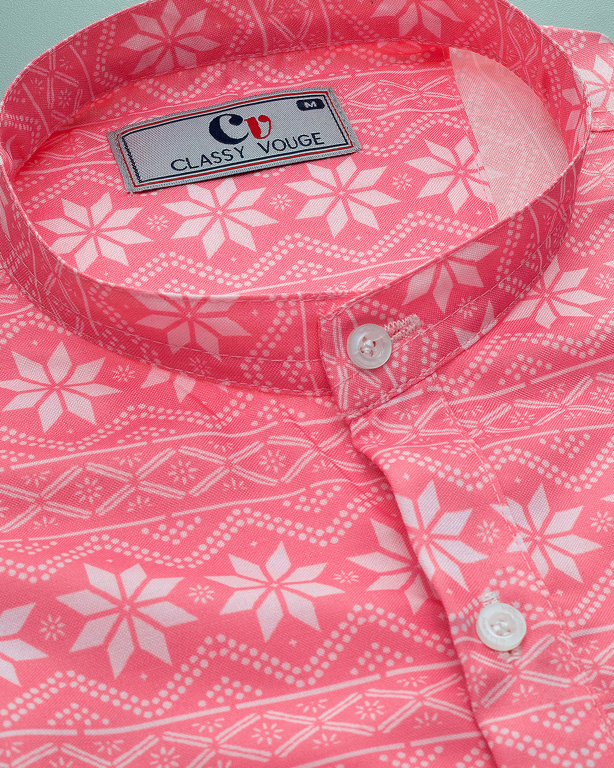 Pink Traditional Pattern Kurta Shirts