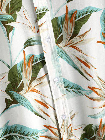 White Leaves Printed Shirt