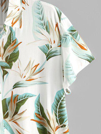 White Leaves Printed Shirt