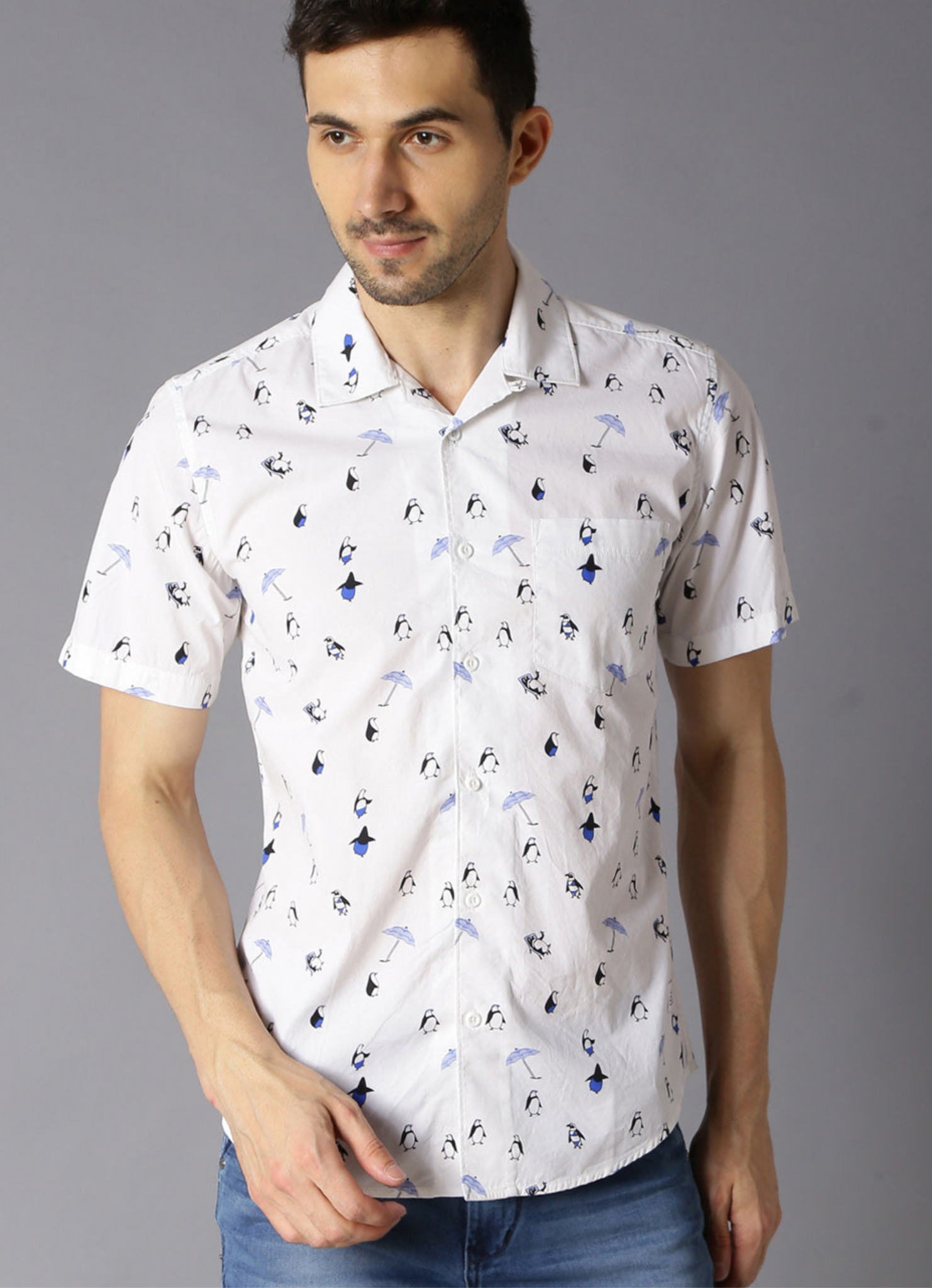 White Penguin Printed Shirt